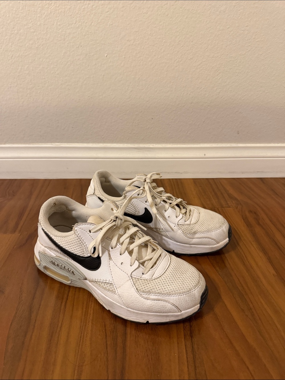 Nike White Sneakers with Black Swoosh